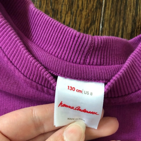 Hanna Andersson Girls 8 Purple Ruffled Cotton Crewneck Sweatshirt - EUC! - Picture 4 of 9